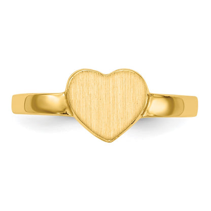 10K Yellow Gold 10Ky 6.5X7.5mm Open Back Heart Signet Ring