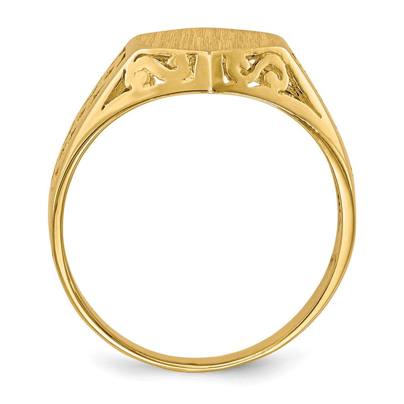 14K Yellow Gold 9.5x8.5mm Open Back Signet Ring
