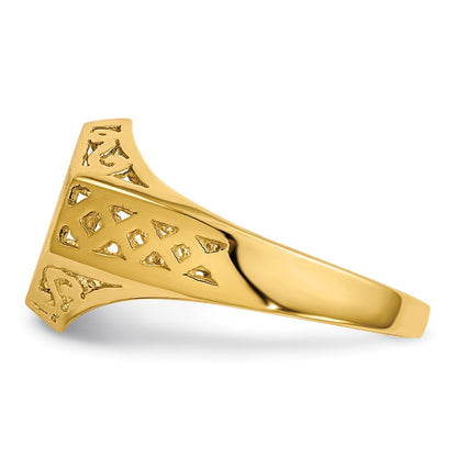 14K Yellow Gold 9.5x8.5mm Open Back Signet Ring