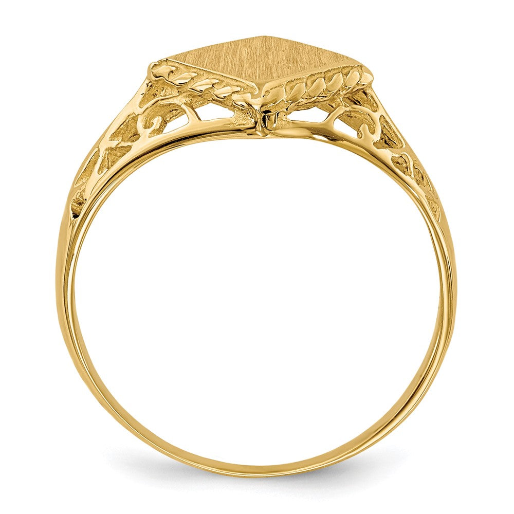 14K Yellow Gold 8.0x8.5mm Open Back Signet Ring