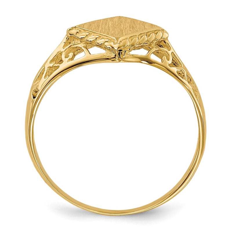 14K Yellow Gold 8.0x8.5mm Open Back Signet Ring