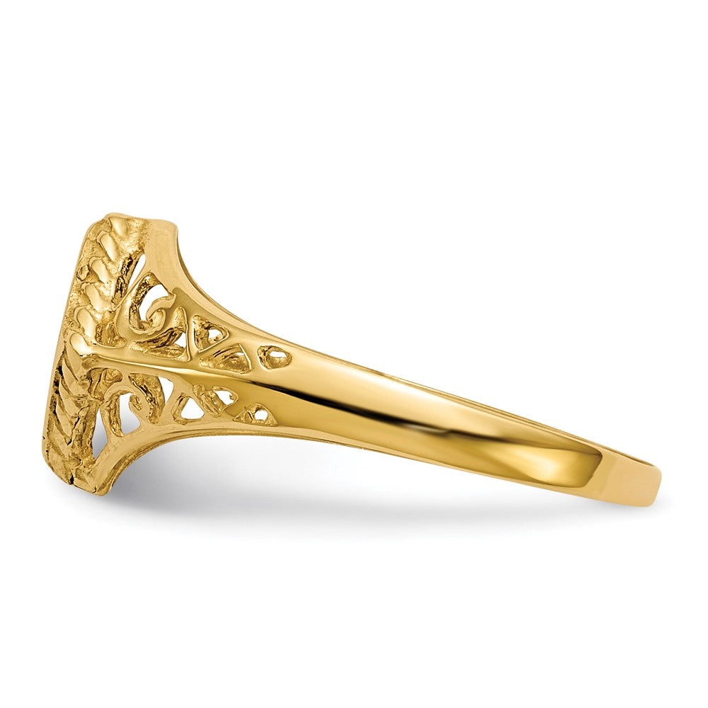 14K Yellow Gold 8.0x8.5mm Open Back Signet Ring