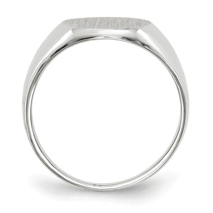 14k White Gold 11.5x10.0mm Closed Back Signet Ring