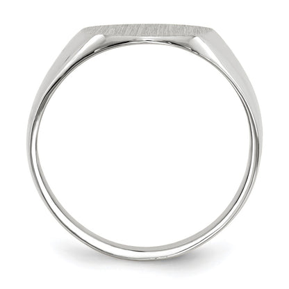 14k White Gold 12.5x12.0mm Closed Back Signet Ring