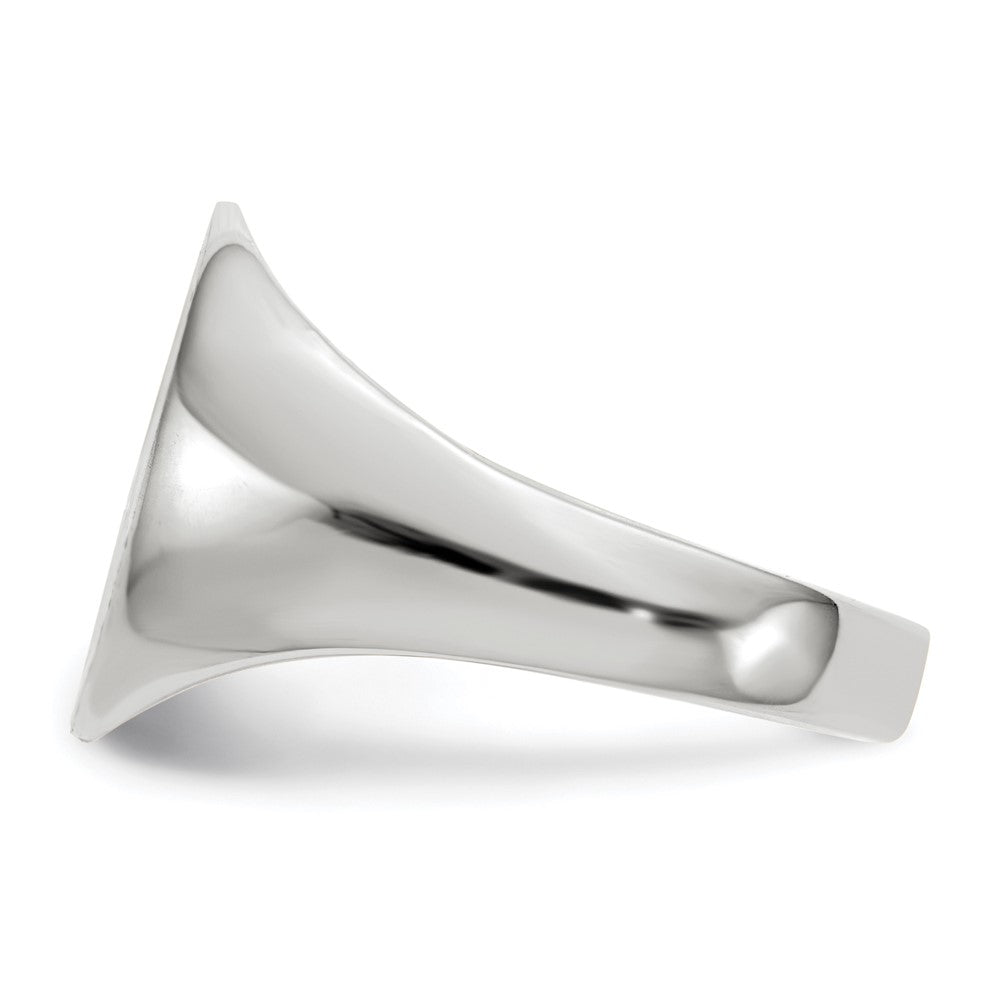 10K White Gold 12.5X12.0mm Closed Back Signet Ring
