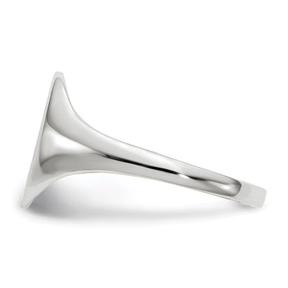 10K White Gold 10.0X9.0mm Open Back Signet Ring