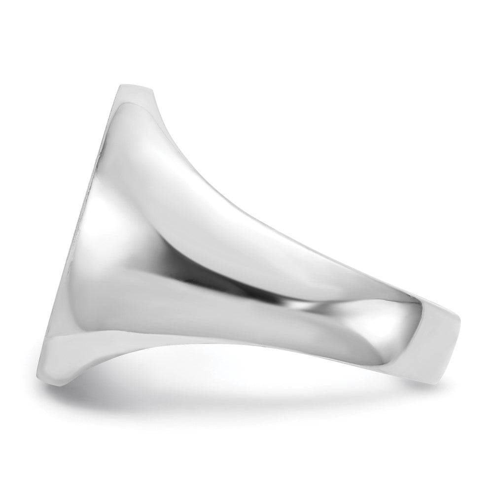 14K White Gold 18.0x14.5mm Open Back Men's Signet Ring