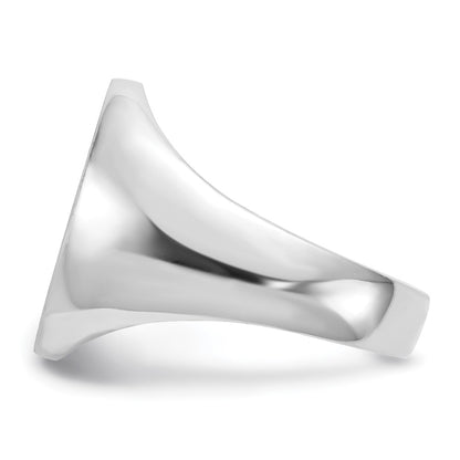 14K White Gold 18.0x14.5mm Open Back Men's Signet Ring