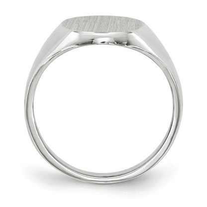 14k White Gold 11.5x8.0mm Closed Back Signet Ring