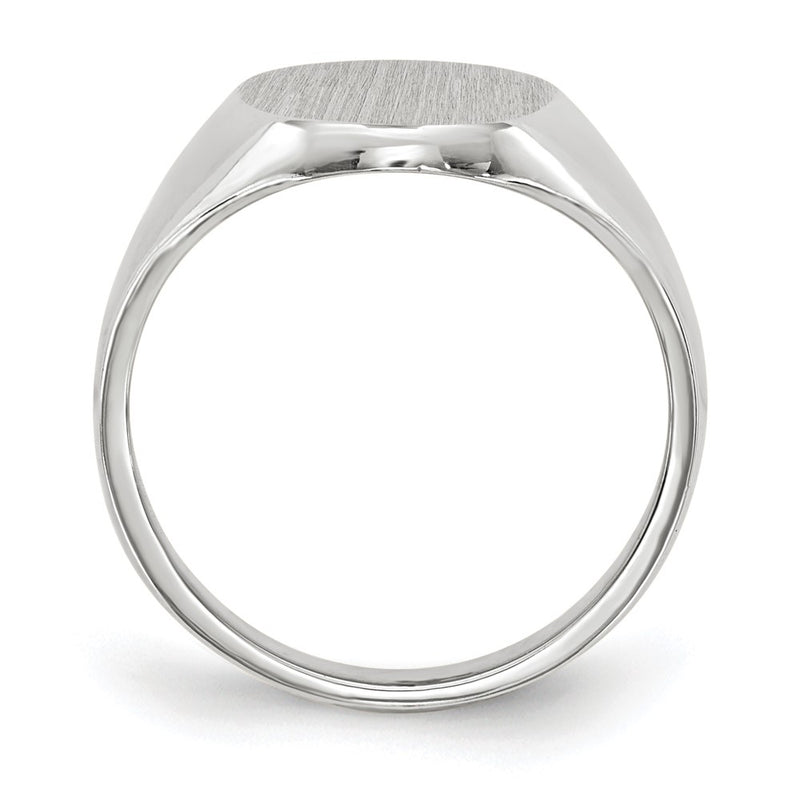 14k White Gold 11.5x8.0mm Closed Back Signet Ring