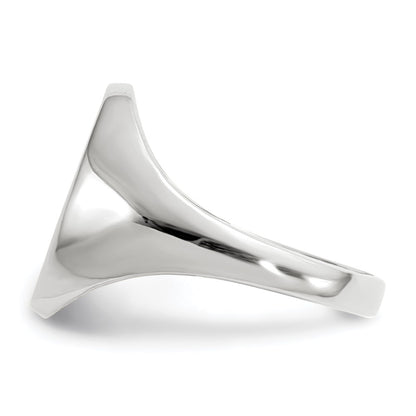 14k White Gold 11.5x8.0mm Closed Back Signet Ring