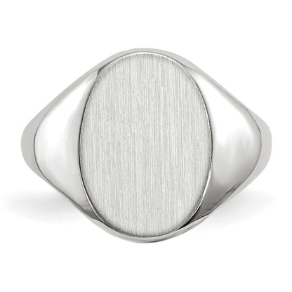14k White Gold 11.5x8.0mm Closed Back Signet Ring