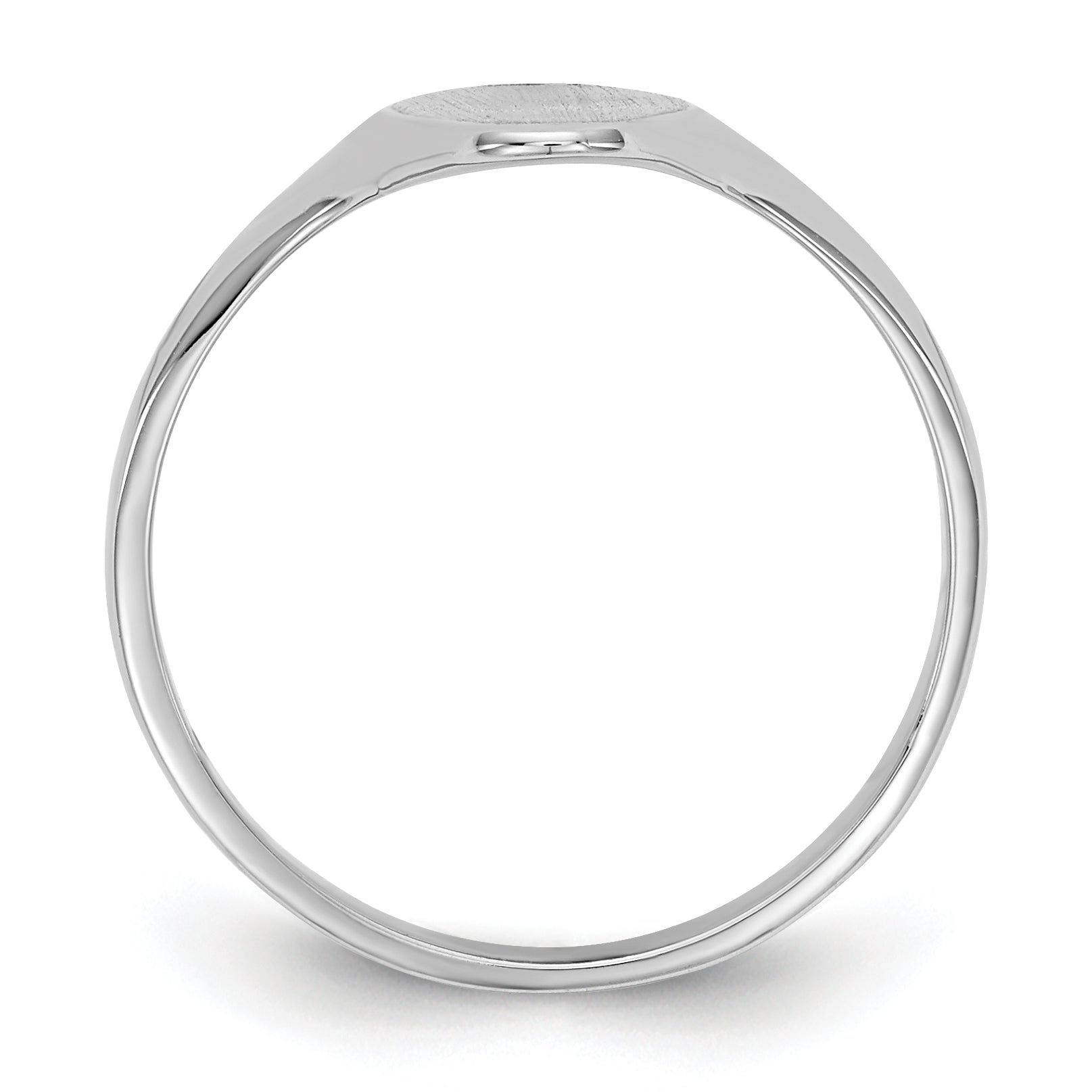 14k White Gold 15.5x7.0mm Closed Back Signet Ring