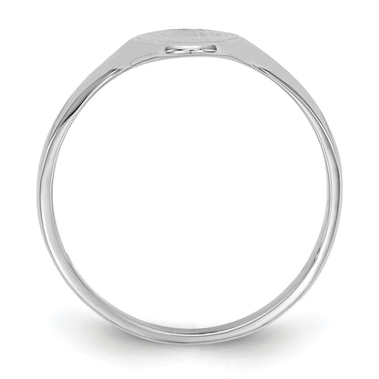 14k White Gold 15.5x7.0mm Closed Back Signet Ring