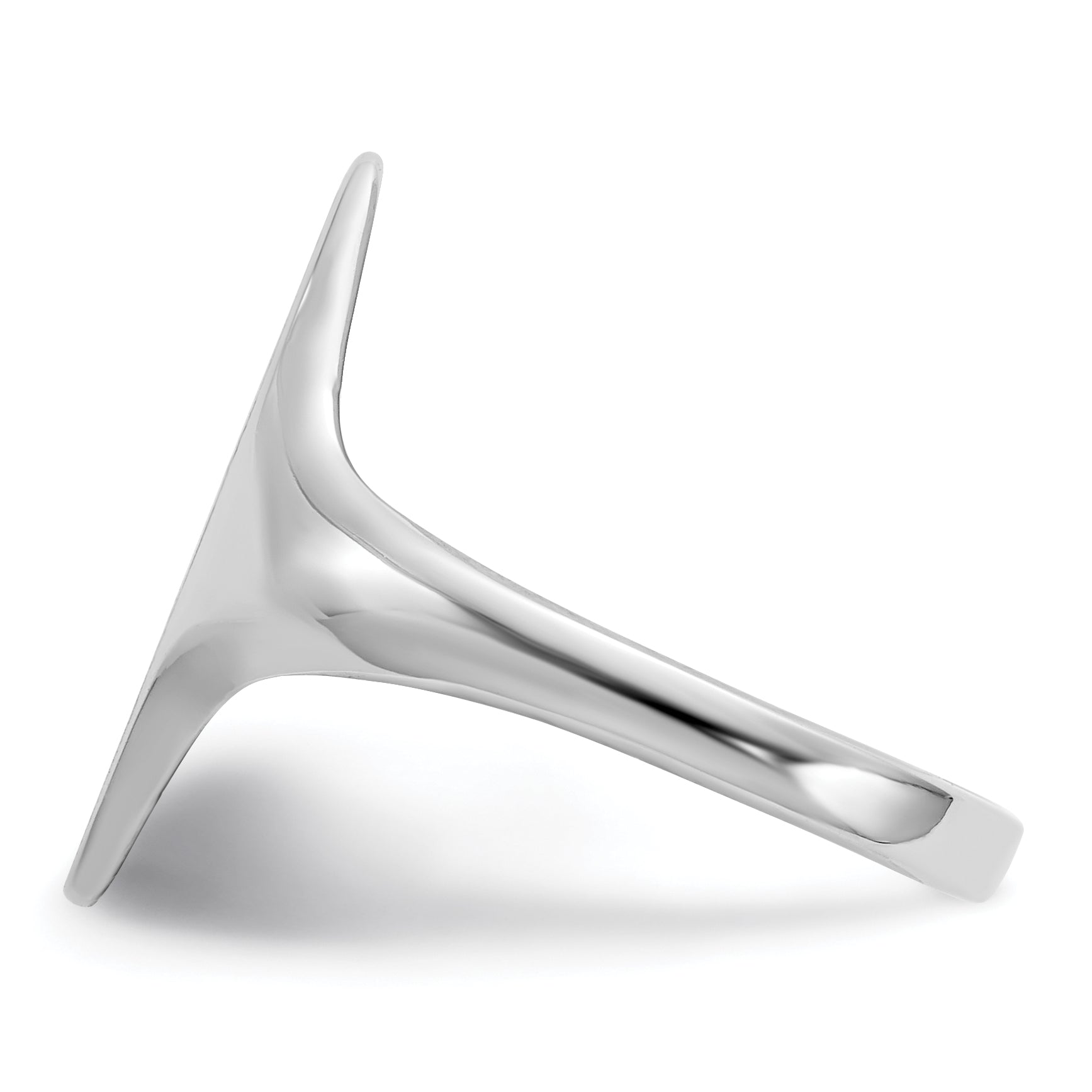 14k White Gold 15.5x7.0mm Closed Back Signet Ring