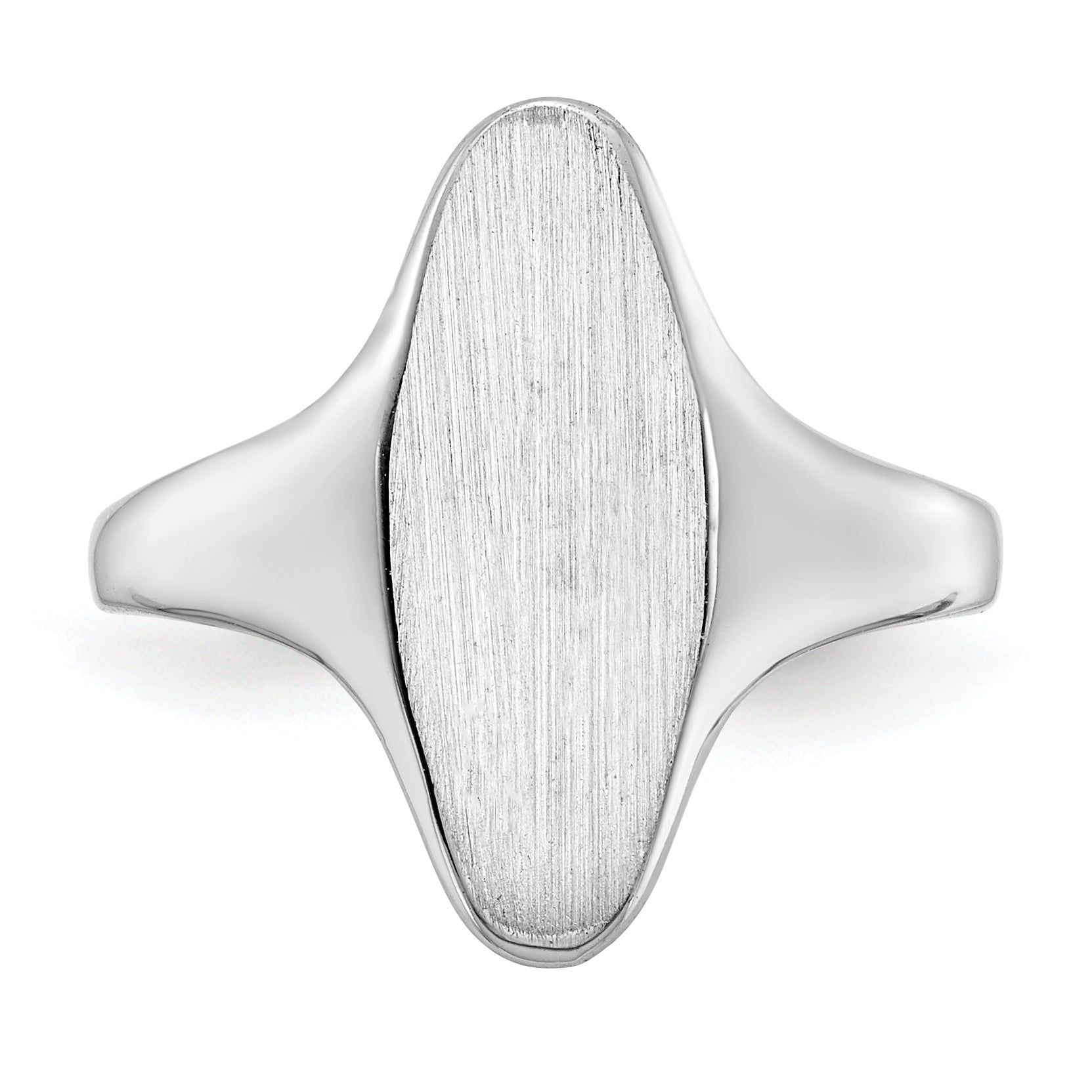 14k White Gold 15.5x7.0mm Closed Back Signet Ring