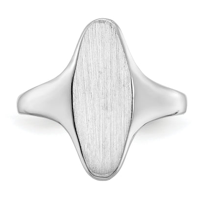 14k White Gold 15.5x7.0mm Closed Back Signet Ring