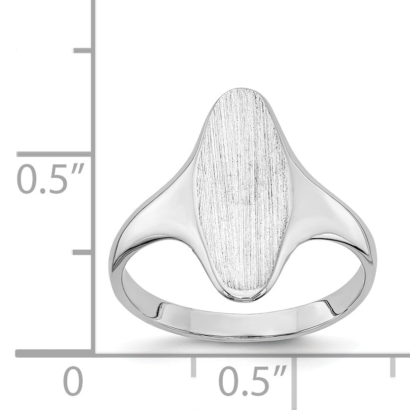 14k White Gold 15.5x7.0mm Closed Back Signet Ring
