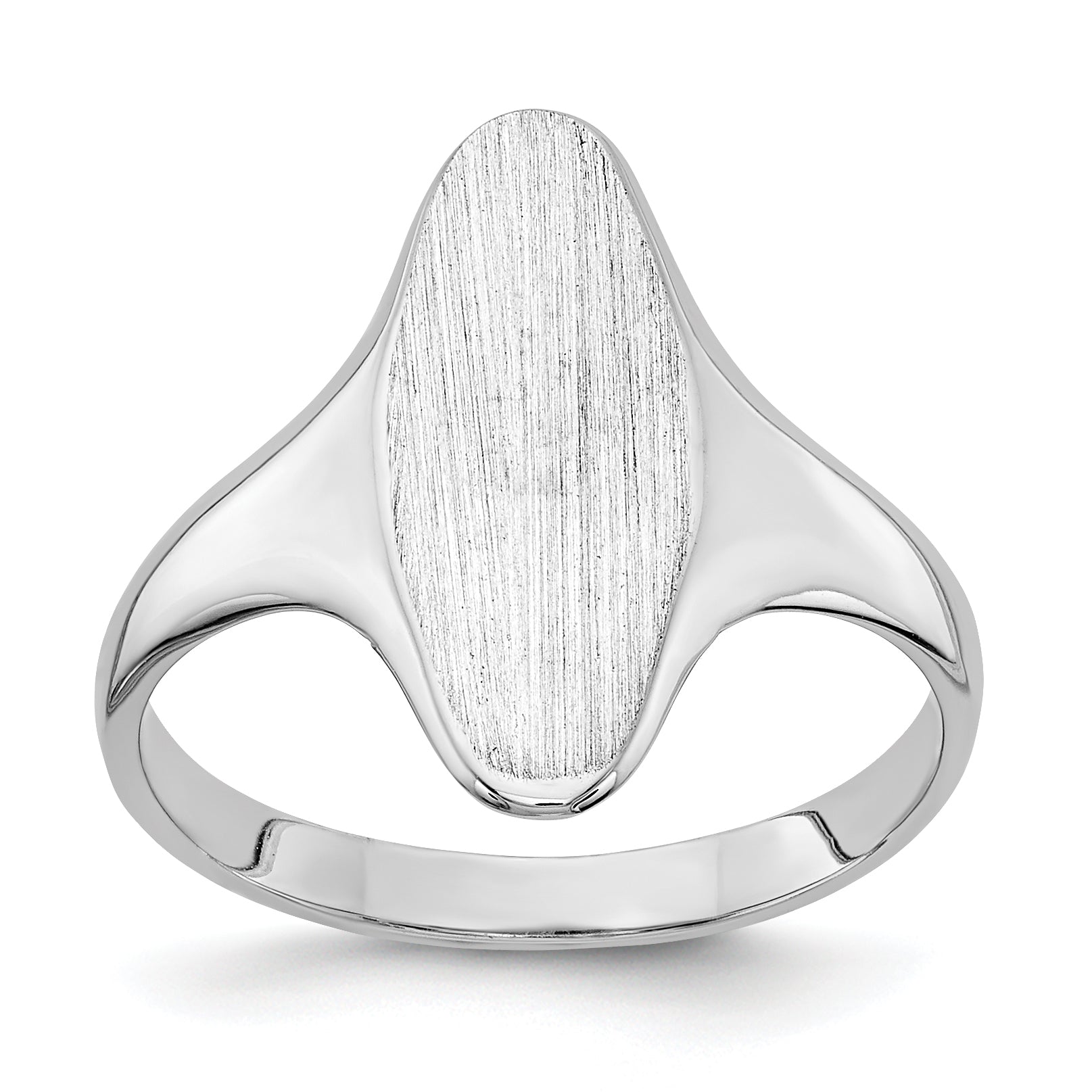 14k White Gold 15.5x7.0mm Closed Back Signet Ring