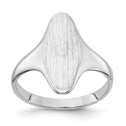 14k White Gold 15.5x7.0mm Closed Back Signet Ring