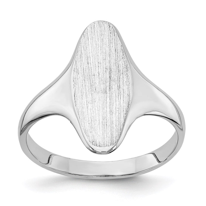 14k White Gold 15.5x7.0mm Closed Back Signet Ring