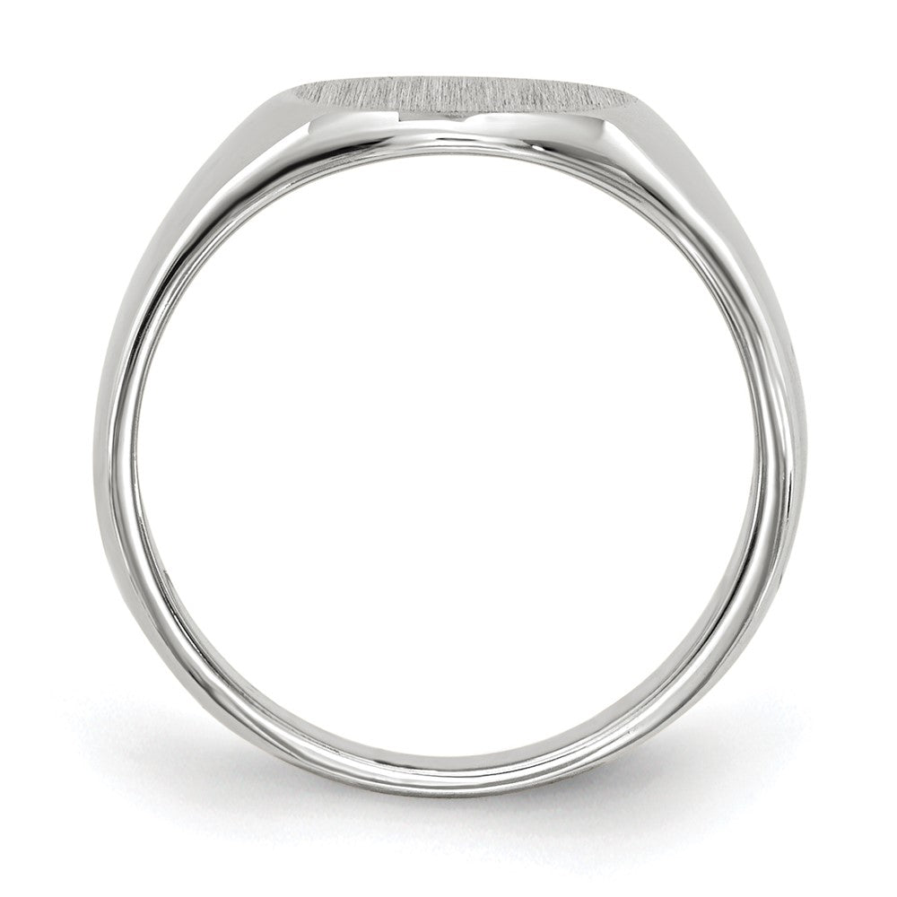 14k White Gold 8.5mm x 8.25mm Closed Back Child's Signet Ring