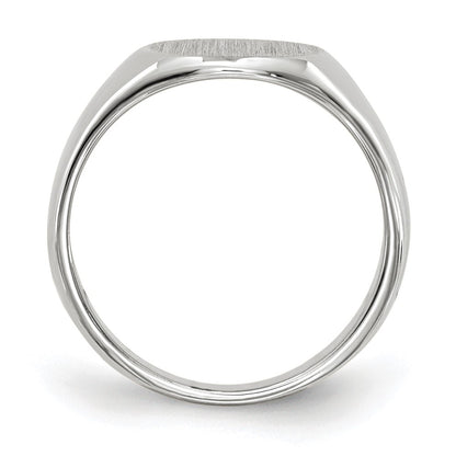 14k White Gold 8.5mm x 8.25mm Closed Back Child's Signet Ring