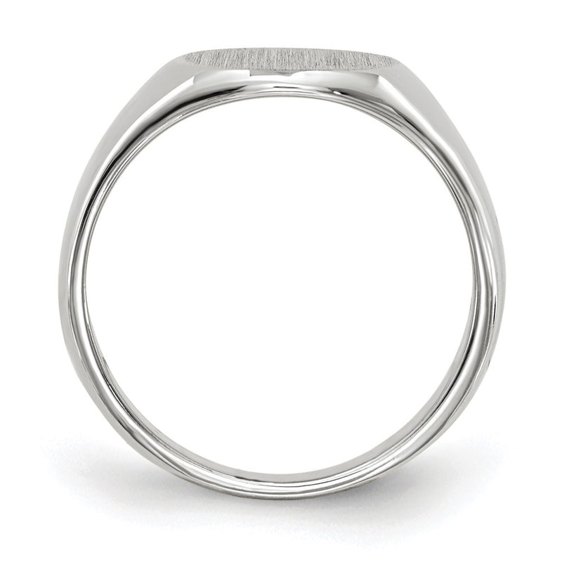 14k White Gold 8.5mm x 8.25mm Closed Back Child's Signet Ring