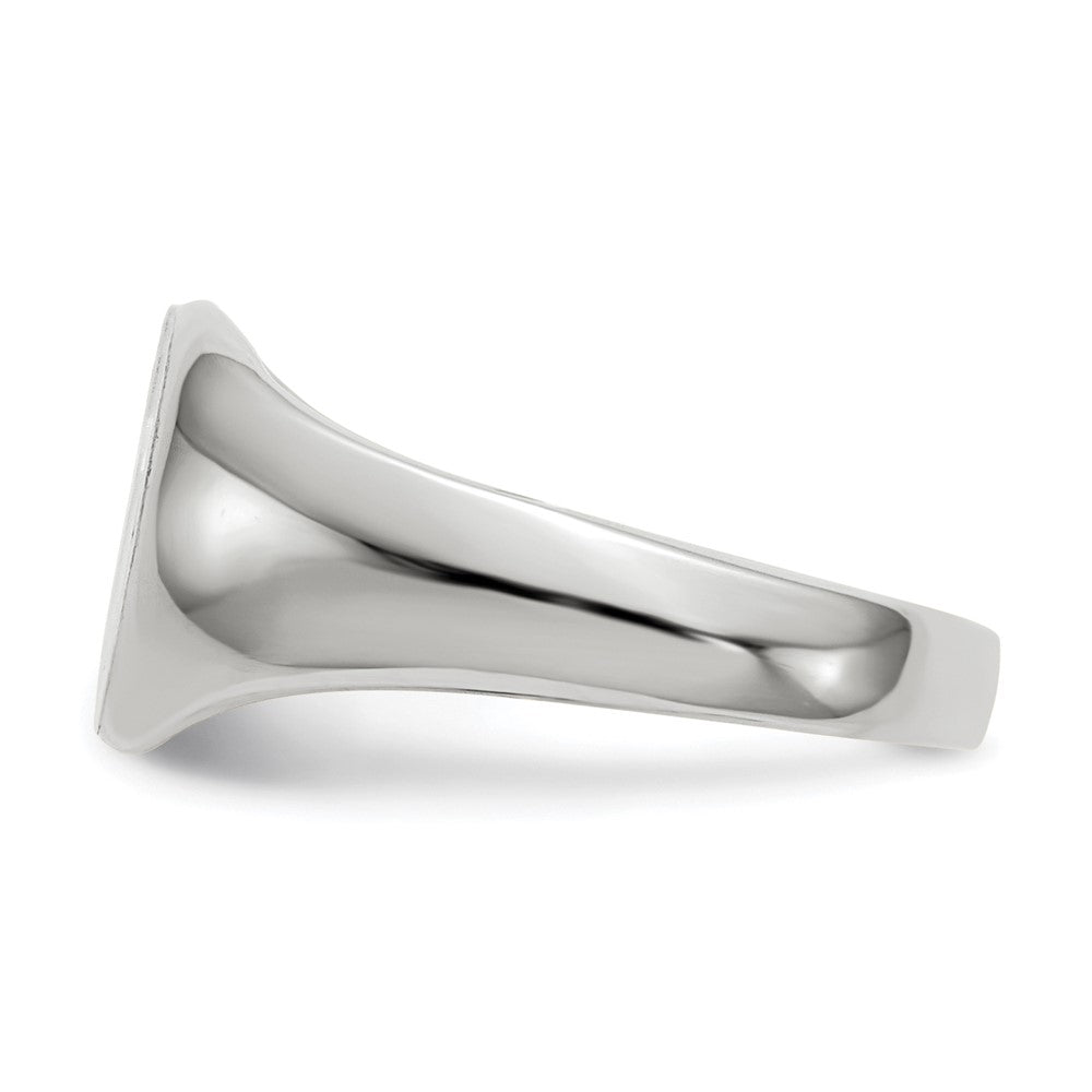 14k White Gold 8.5mm x 8.25mm Closed Back Child's Signet Ring