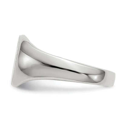 14k White Gold 8.5mm x 8.25mm Closed Back Child's Signet Ring