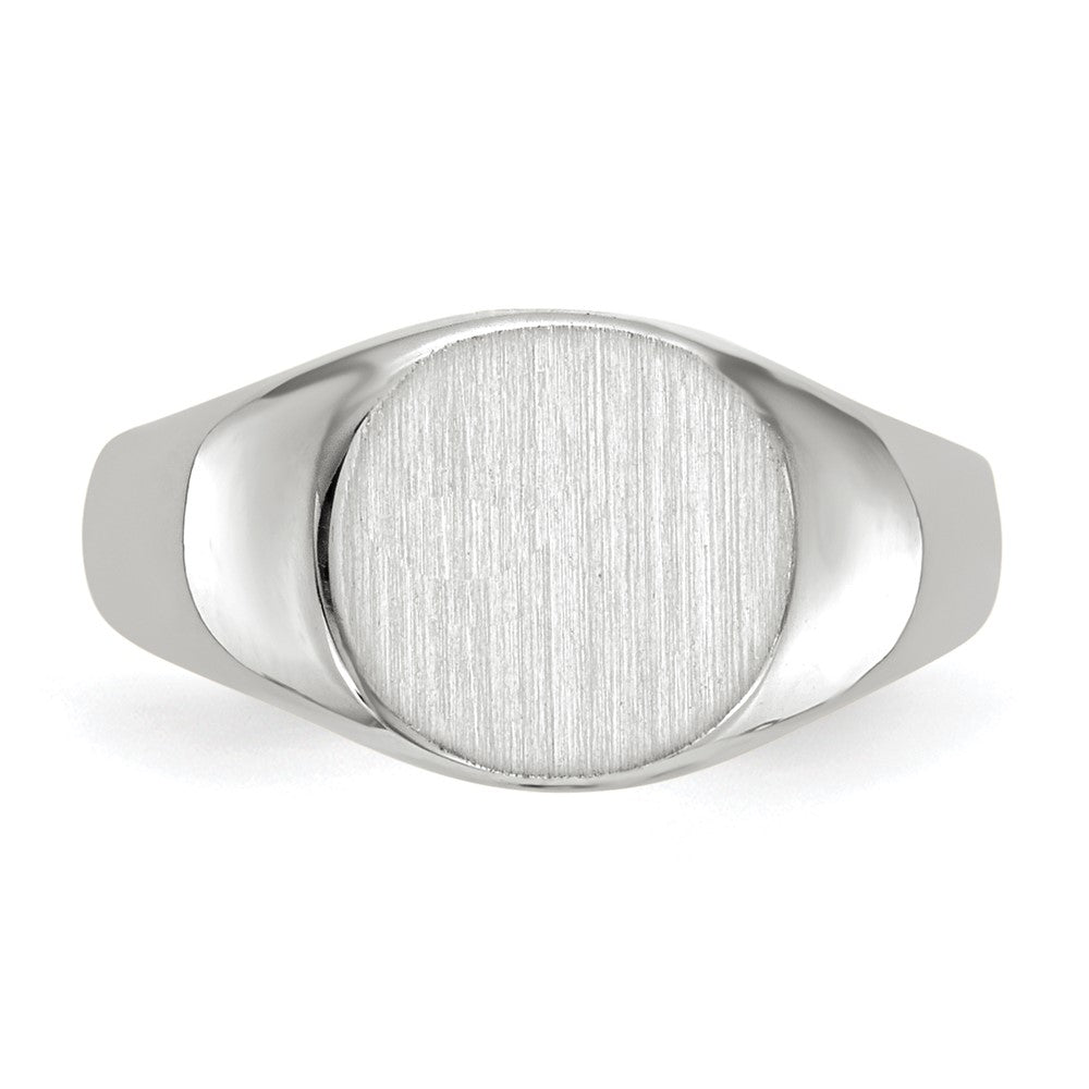 14k White Gold 8.5mm x 8.25mm Closed Back Child's Signet Ring