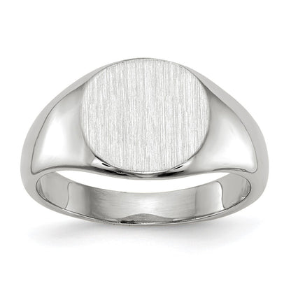 14k White Gold 8.5mm x 8.25mm Closed Back Child's Signet Ring