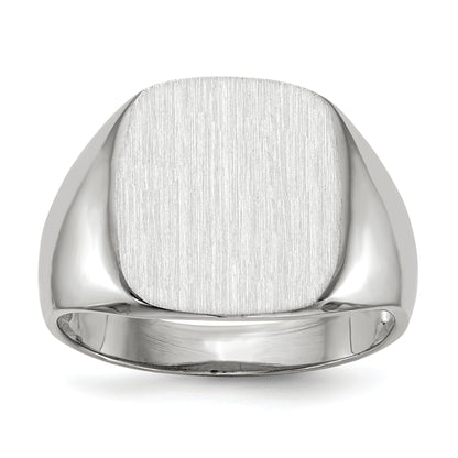 10K White Gold 14.5X13.5mm Open Back Men'S Signet Ring