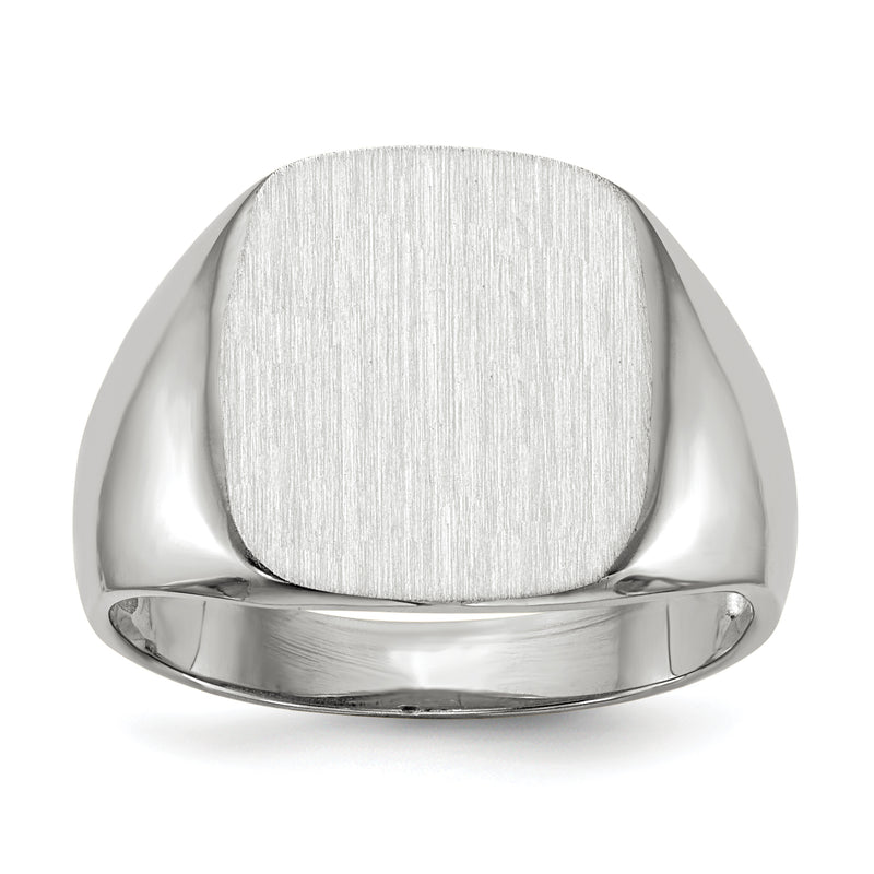 10K White Gold 14.5X13.5mm Open Back Men'S Signet Ring
