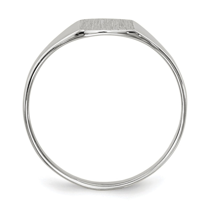 10K White Gold 7.0X8.5mm Closed Back Signet Ring