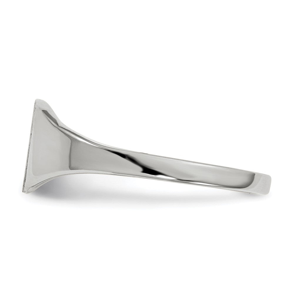 10K White Gold 7.0X8.5mm Closed Back Signet Ring