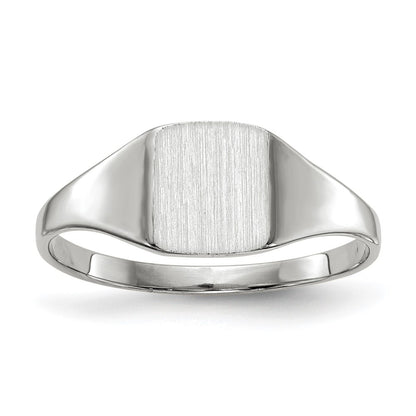 10K White Gold 7.0X8.5mm Closed Back Signet Ring
