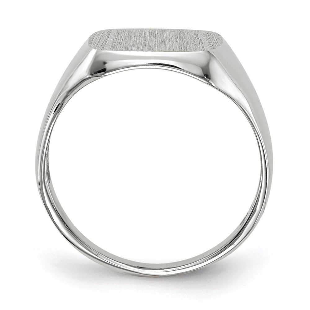 14K White Gold 11.0x10.5mm Closed Back Men's Signet Ring