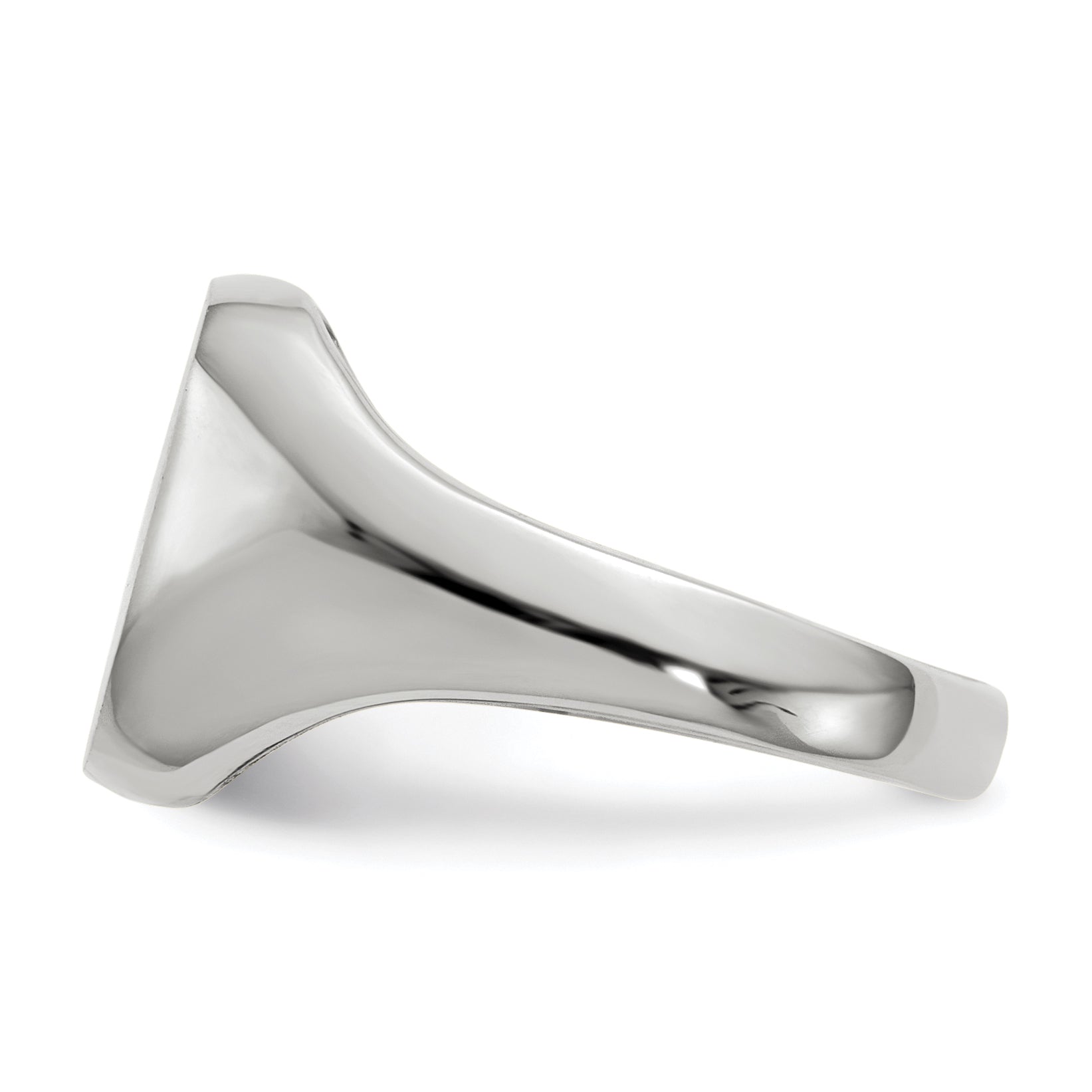 14K White Gold 11.0x10.5mm Closed Back Men's Signet Ring