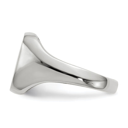 14K White Gold 11.0x10.5mm Closed Back Men's Signet Ring
