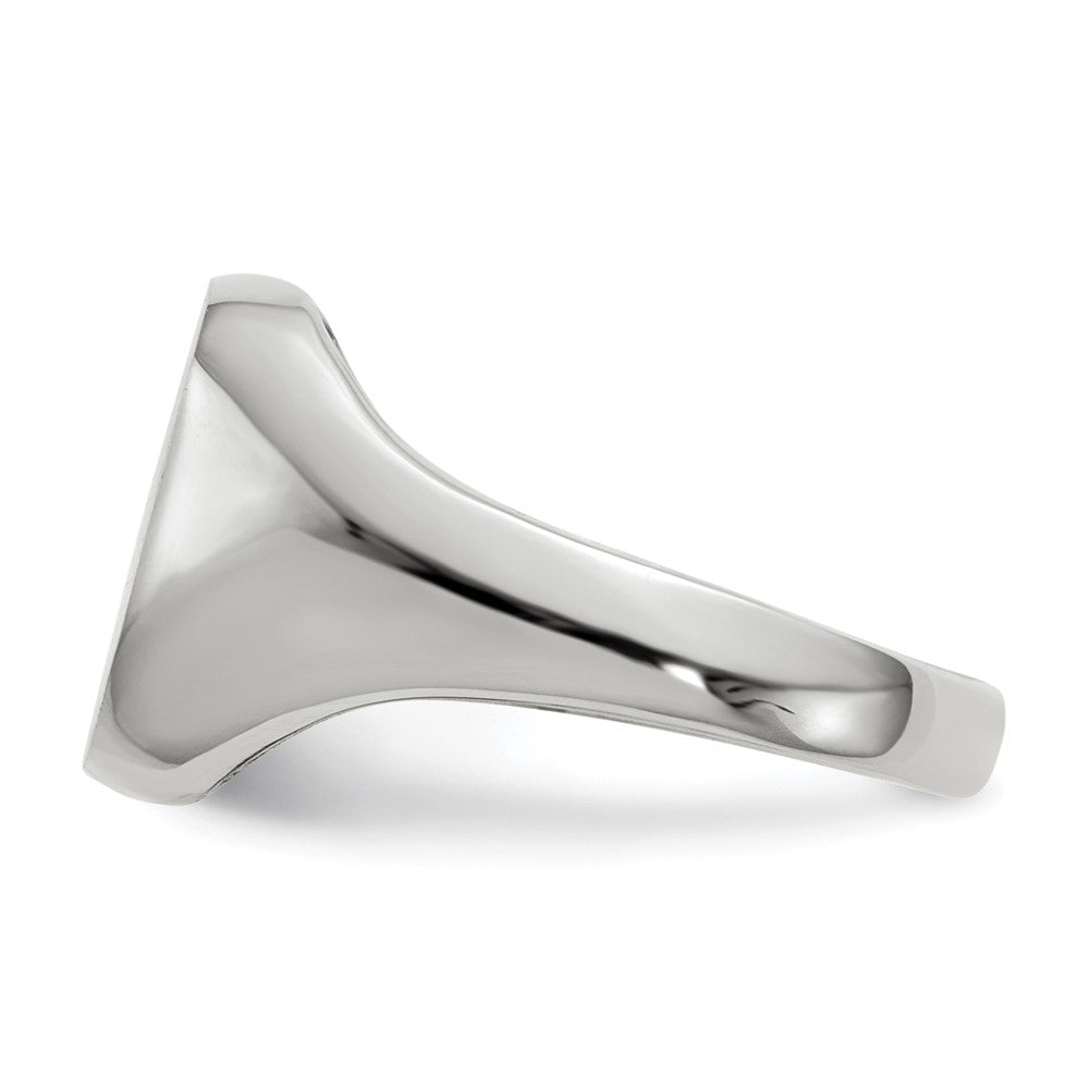 14K White Gold 11.0x10.5mm Closed Back Men's Signet Ring