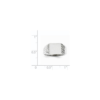 14k White Gold 9.0x10.0mm Closed Back Signet Ring