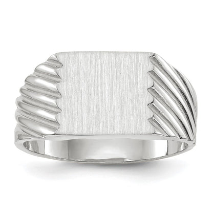 14k White Gold 9.0x10.0mm Closed Back Signet Ring