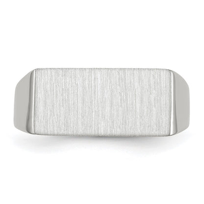 14k White Gold 8.0x16.5mm Closed Back Signet Ring