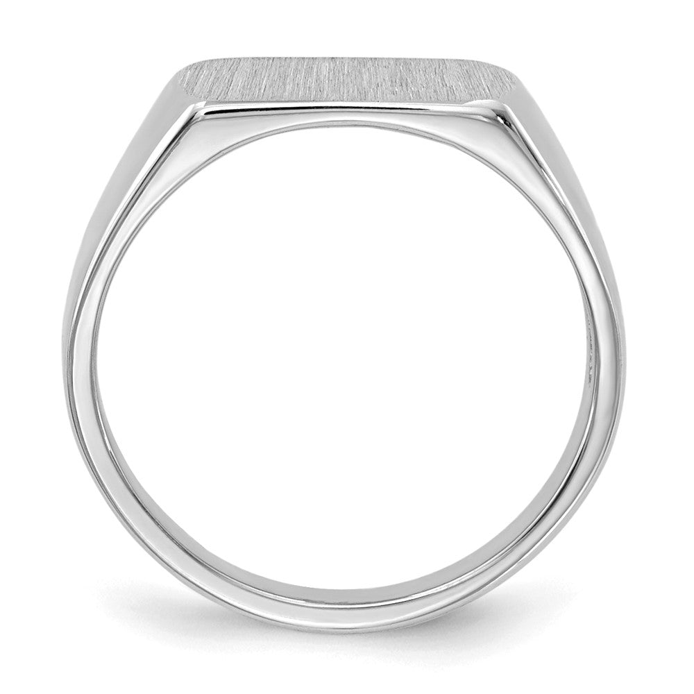 14k White Gold Signet Ring 10mmx6mm Open Back