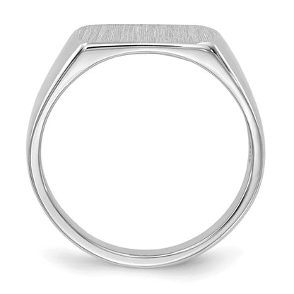 14k White Gold Signet Ring 10mmx6mm Open Back