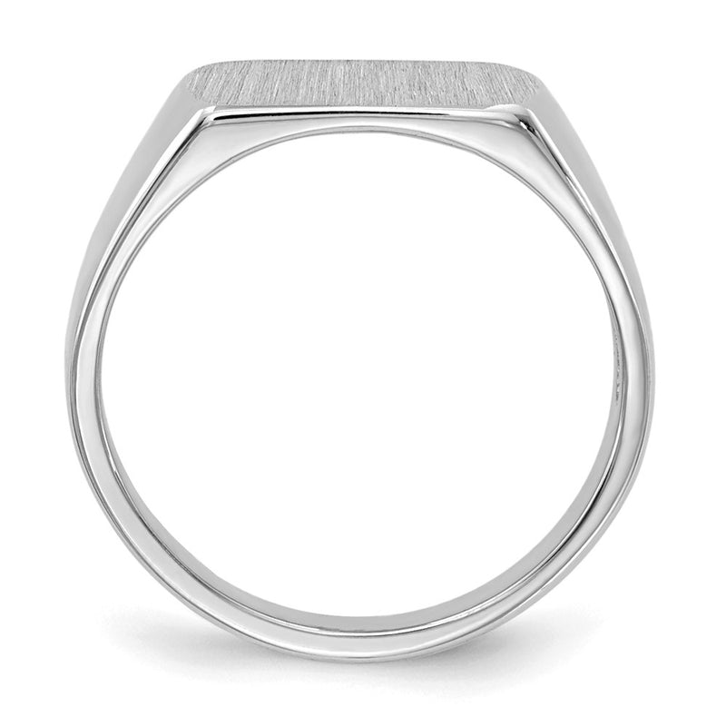 14k White Gold Signet Ring 10mmx6mm Open Back