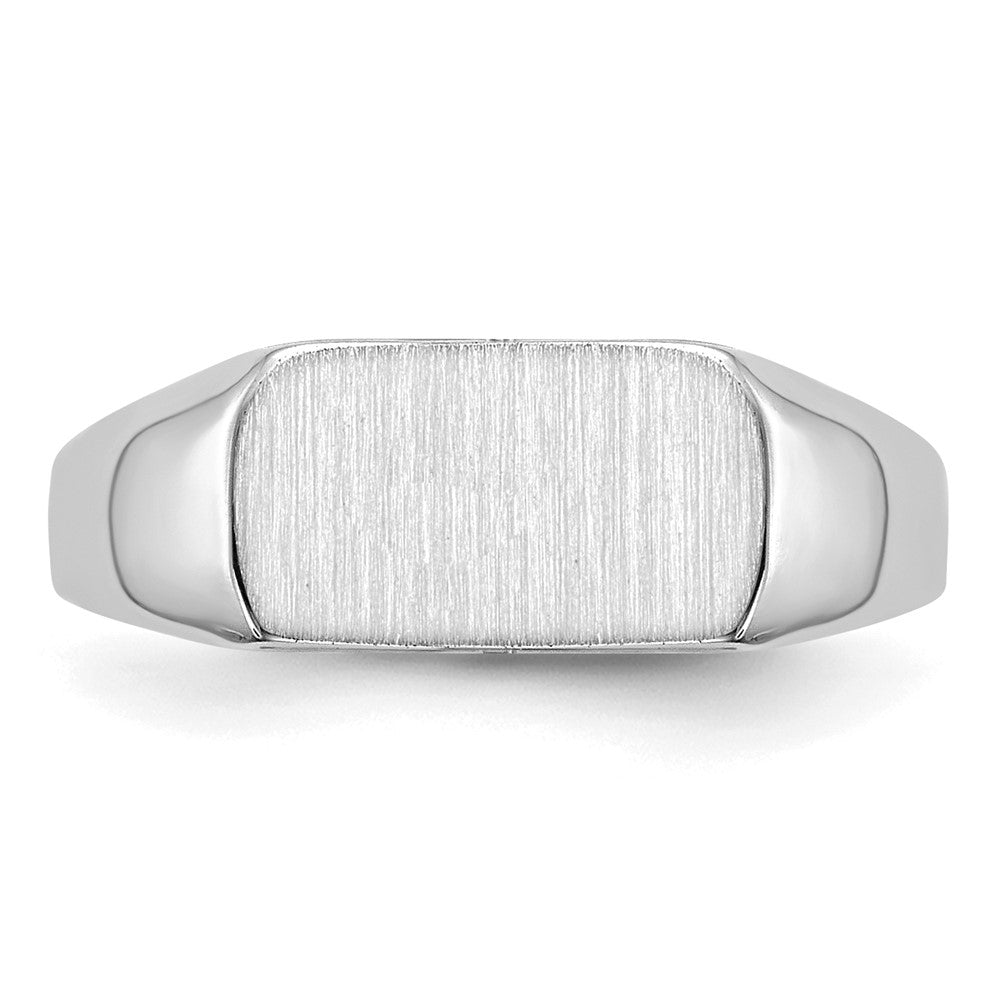14k White Gold Signet Ring 10mmx6mm Open Back