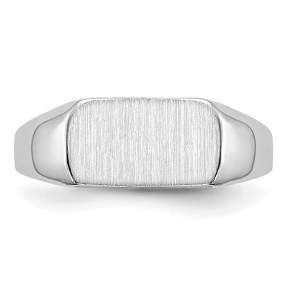 14k White Gold Signet Ring 10mmx6mm Open Back
