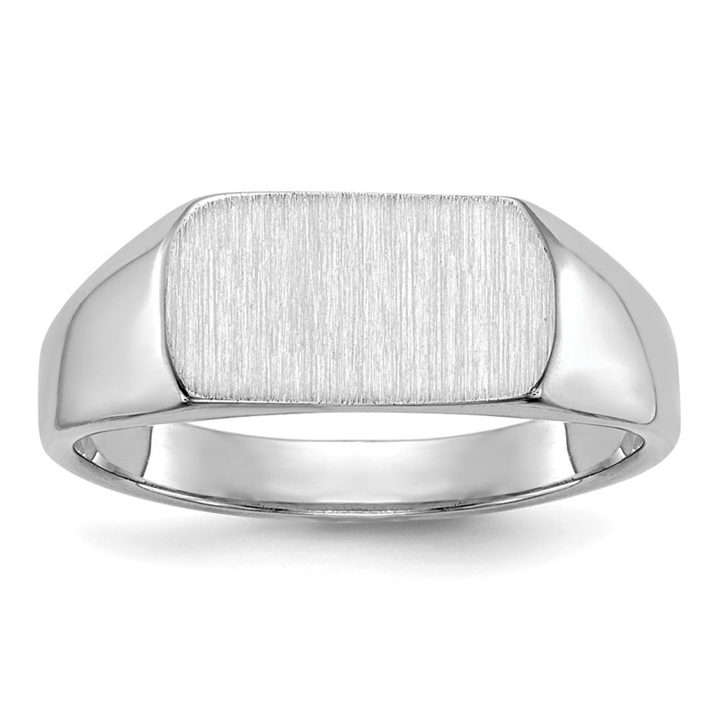 14k White Gold Signet Ring 10mmx6mm Open Back